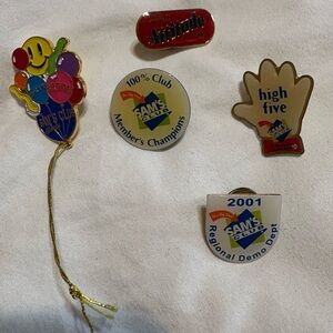 Vintage Set of Five Sam’s Club Pin Set - Multicolor